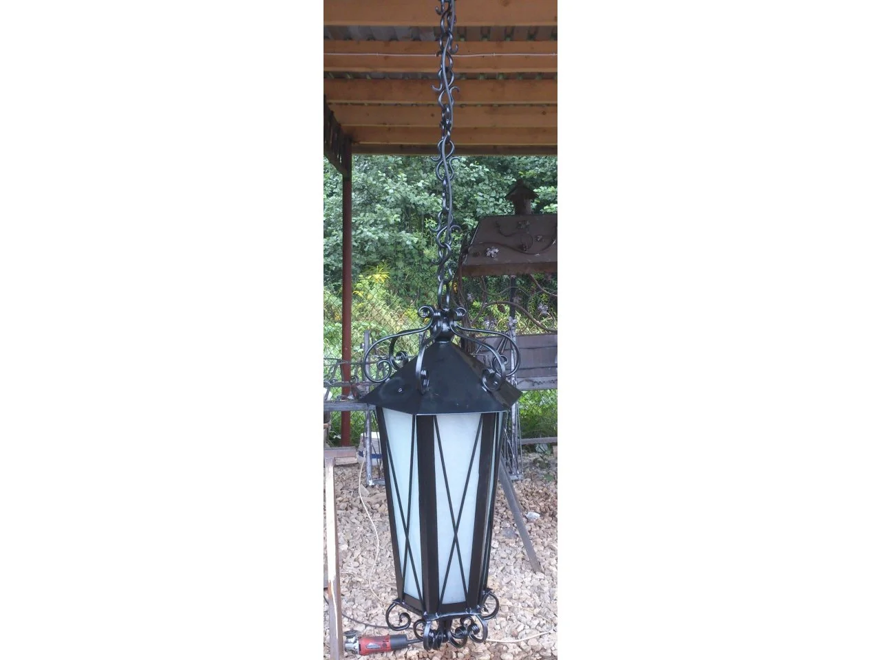 Wyrób kuty: Kuta Lampa Wisząca Artystyczna Styl Latarniowy
