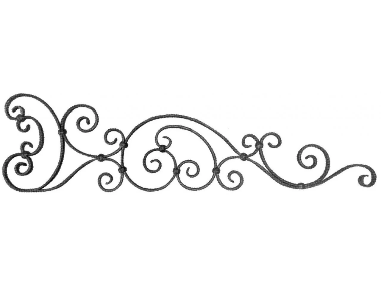 Wyrób kuty: Kuta rozeta ozdobna do bram i ogrodzeń 1100x330 mm 12x6 mm