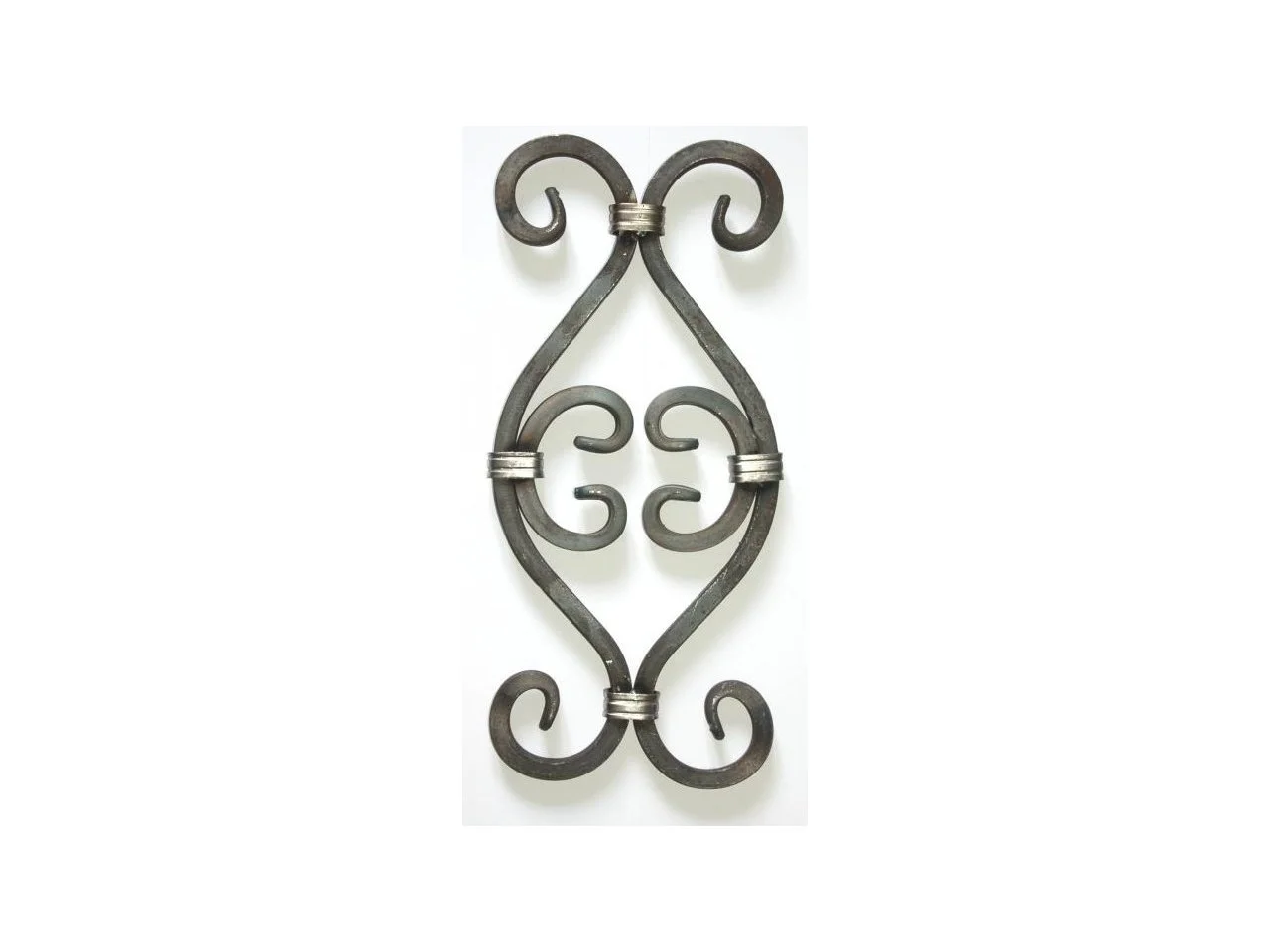 Wyrób kuty: Kuta rozeta stalowa ozdobna do ogrodzeń i balustrad 390x180 mm pręt 12x12 mm