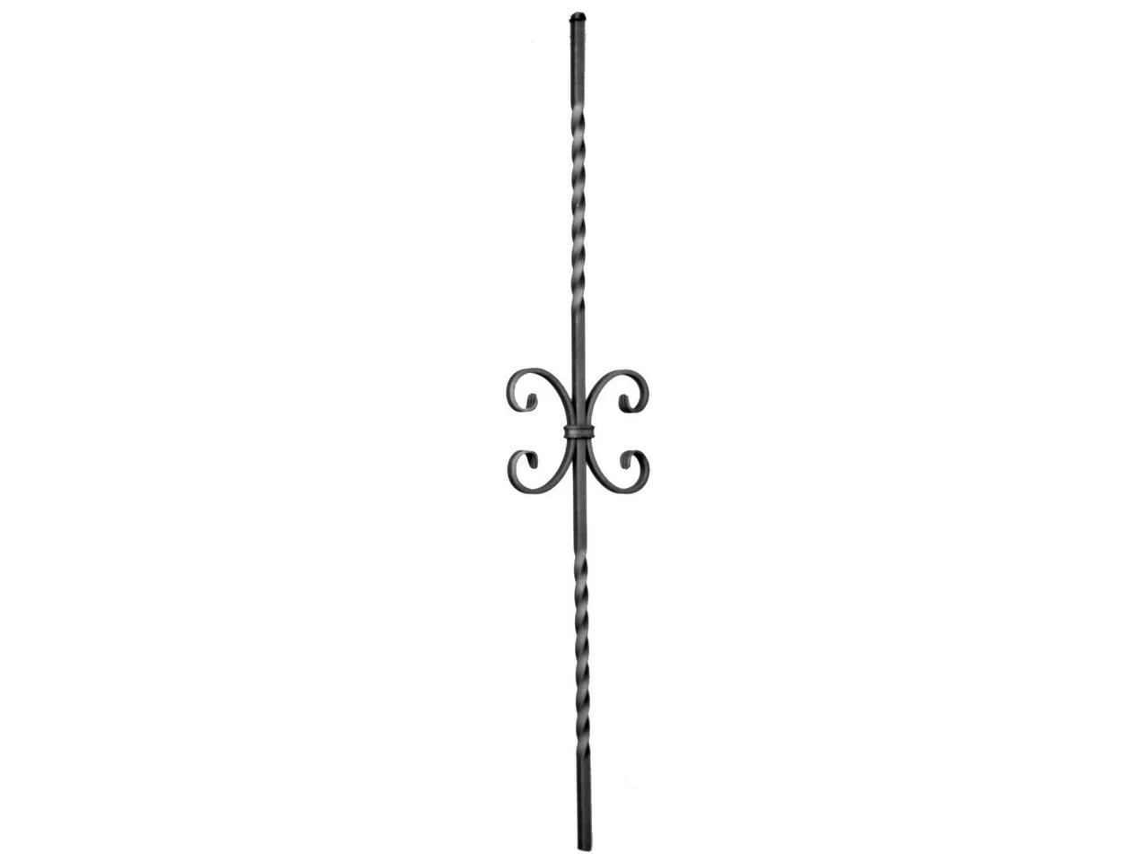 Wyrób kuty: Kuta tralka balustradowa skręcana ozdobna Ceski 12x12 mm 950x155 mm