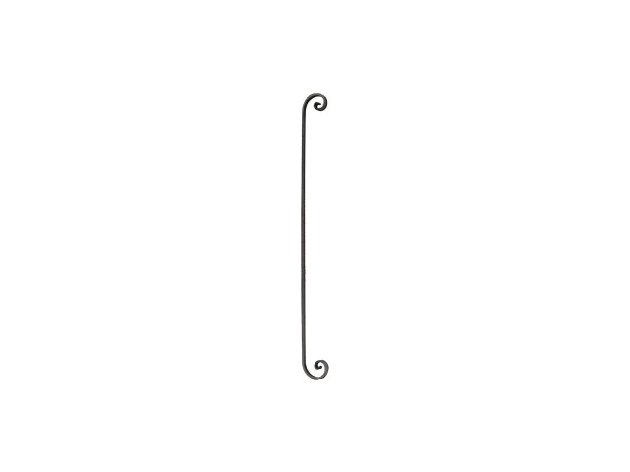 Wyrób kuty: Kuta tralka prosta z rozkuciem do balustrad i ogrodzeń 12x12 mm 950 mm