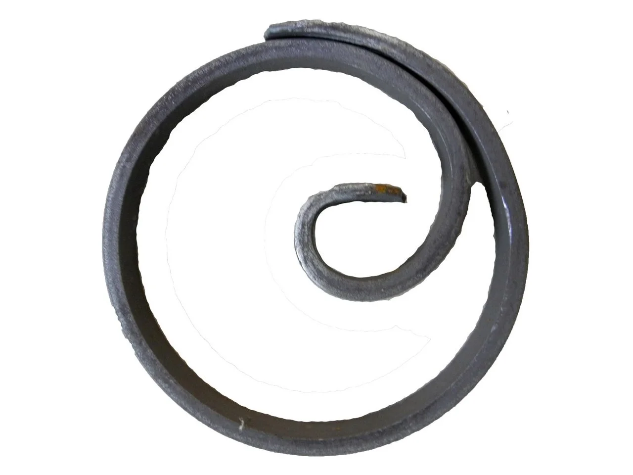 Wyrób kuty: Kuty element ozdobny kółko ślimak z płaskownika fi 100 mm 12x6 mm