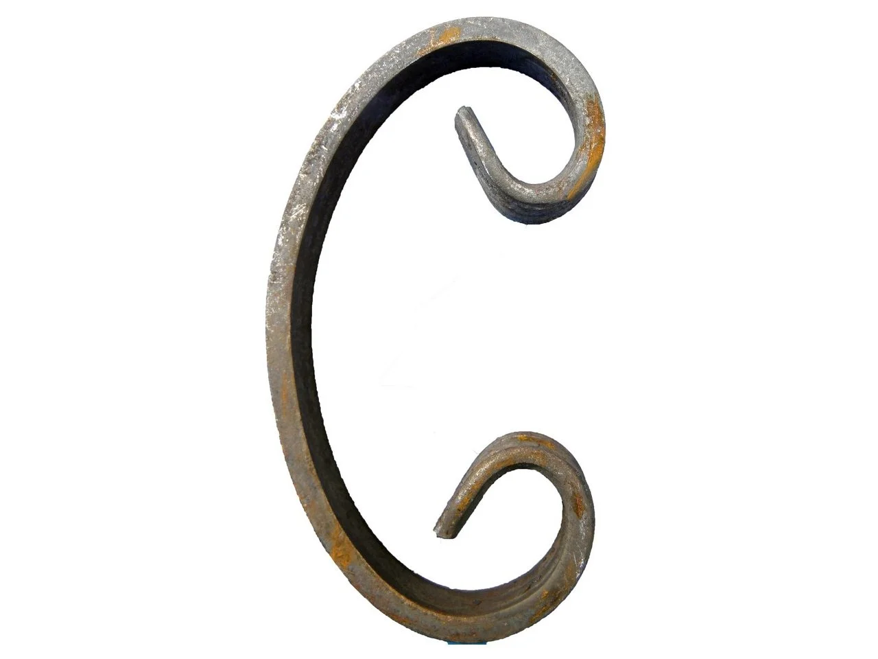 Wyrób kuty: Kuty element ozdobny w kształcie litery C z płaskownika 200x125 mm 12x6 mm