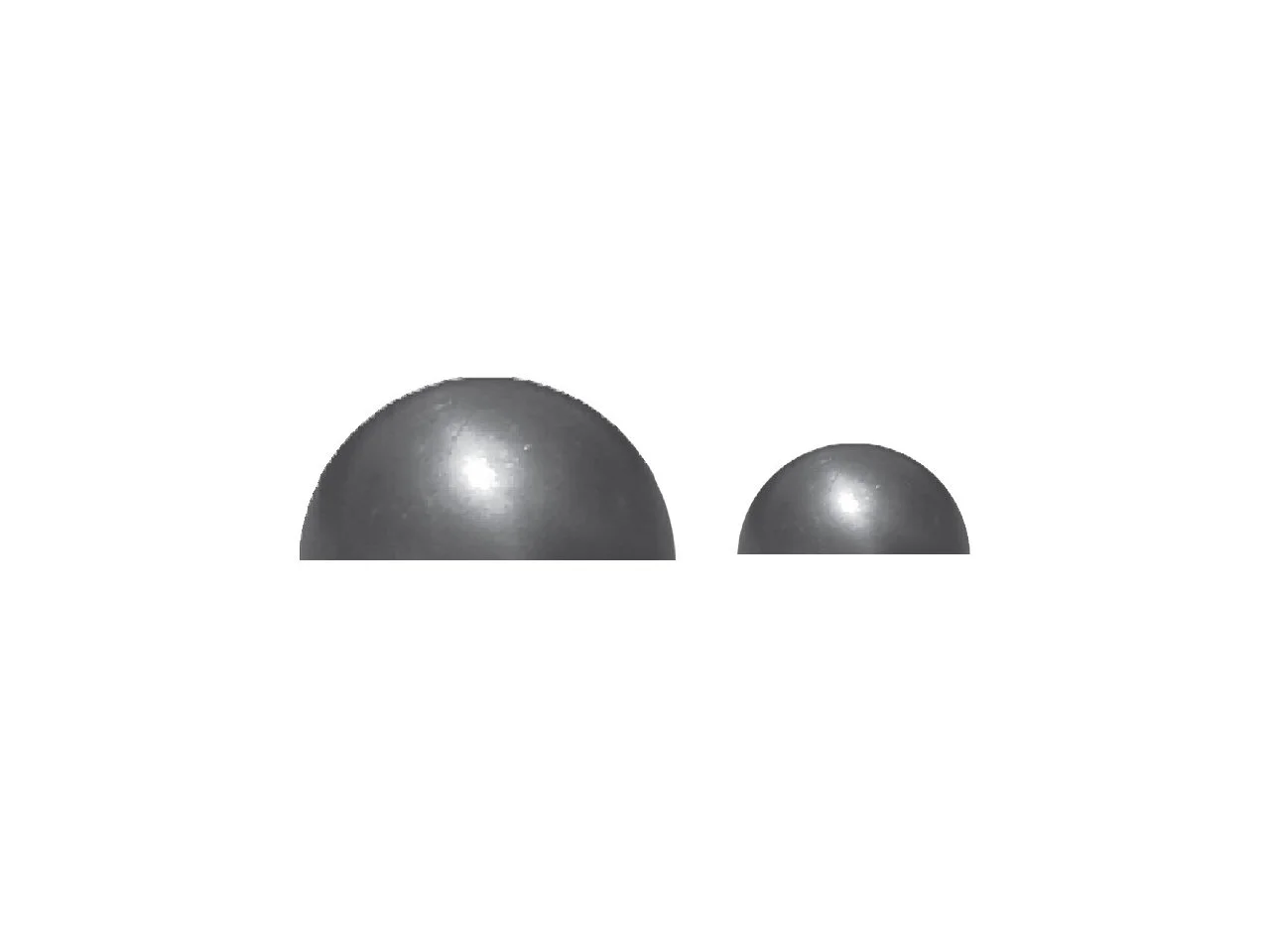 Wyrób kuty: Metalowa półkula kuta ozdobna fi 60 mm