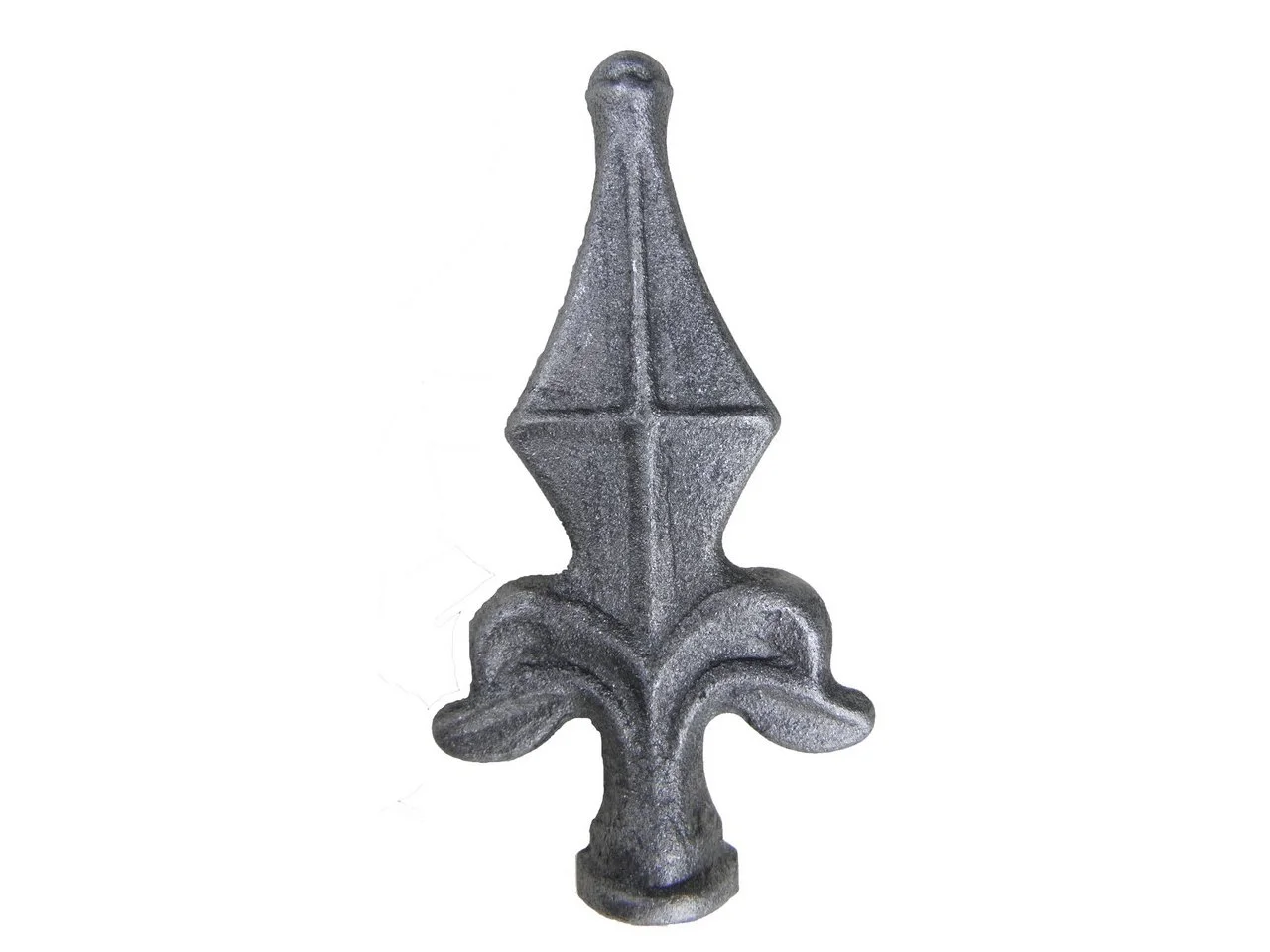 Wyrób kuty: Metalowy grot kuty szpic do ogrodzeń i balustrad 140x70 mm fi 26 mm
