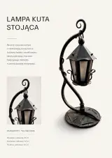 Kuta lampa stojąca o wysokości osiemdziesięciu jeden centymetrów zaprezentowana na białym tle z widocznym schematem technicznym i wymiarami.