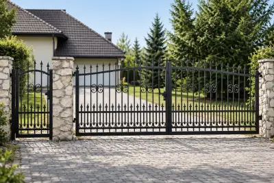 Kuta Brama Dwuskrzydłowa Uchylna z Elementami Ornamentalnymi