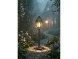 Wyrób kuty: Kuta Lampa Ogrodowa Stojąca z Ozdobną Kolumną