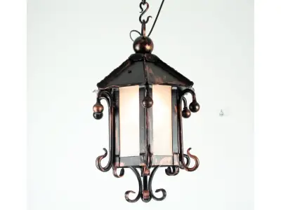 Wyrób kuty: Kuta Lampa Wisząca z Ornamentyką Kowalską