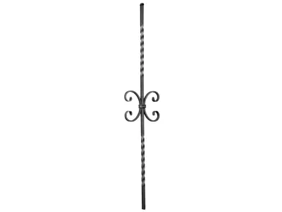 Wyrób kuty: Kuta tralka balustradowa skręcana ozdobna Ceski 12x12 mm 950x155 mm