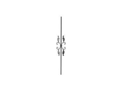 Wyrób kuty: Kuta tralka ozdobna gładka do balustrad 12x12 mm 950 mm