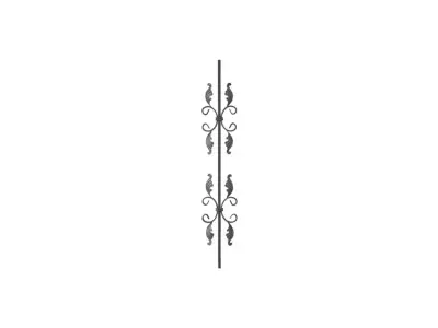 Wyrób kuty: Kuta tralka prosta ozdobna do balustrad 12x12 mm 950 mm