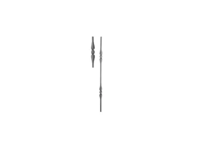 Wyrób kuty: Kuta tralka prosta ozdobna odbita 12x12 mm 900 mm