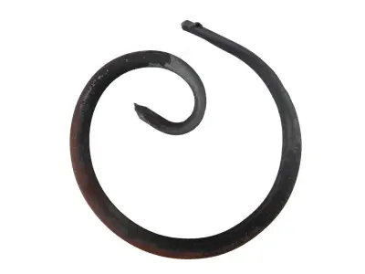 Wyrób kuty: Kute kółko ozdobne stalowe z płaskownika 120 mm 12x6 mm