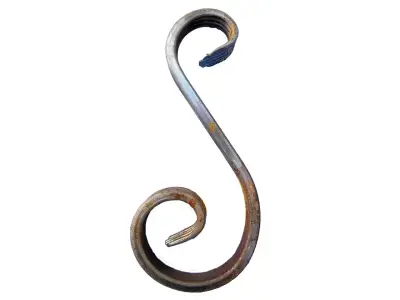 Wyrób kuty: Kuty element spiralny eska ozdobny do ogrodzeń i balustrad 150x70 mm 12x6 mm