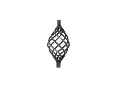 Wyrób kuty: Kuty koszyk ozdobny cebulka na pręt 12x12 mm 120x60 mm