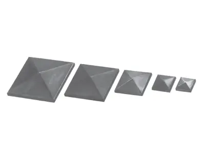 Wyrób kuty: Kwadratowy daszek stalowy na słupek ogrodzeniowy 100x100 mm H 5 mm