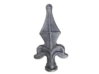 Wyrób kuty: Metalowy grot kuty szpic do ogrodzeń i balustrad 140x70 mm fi 26 mm