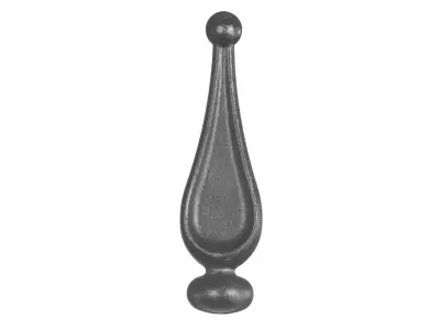 Wyrób kuty: Metalowy grot kuty szpic ozdobny do ogrodzeń i balustrad 150x40 mm