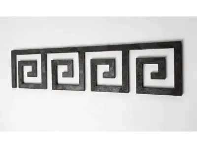 Wyrób kuty: Stalowa rozeta ozdobna taśma z motywem greckim do balustrad 1200x120 mm