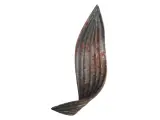 Wyrób kuty: Stalowy liść lilii ozdobny kuty zawinięty 140x45 mm