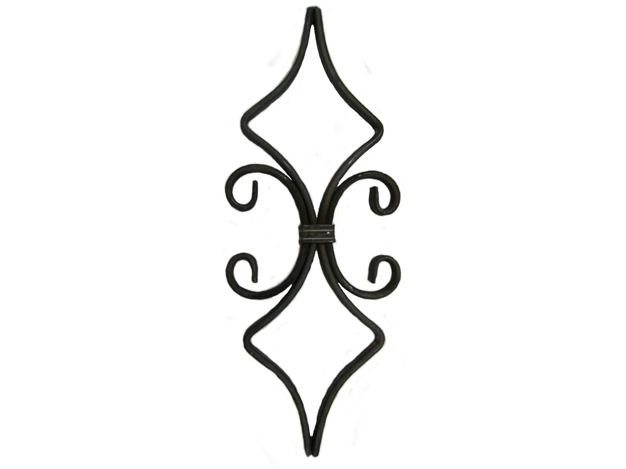 Wyrób kuty: Stalowa rozeta kuta romb ozdobna 420x145 mm 12x6 mm