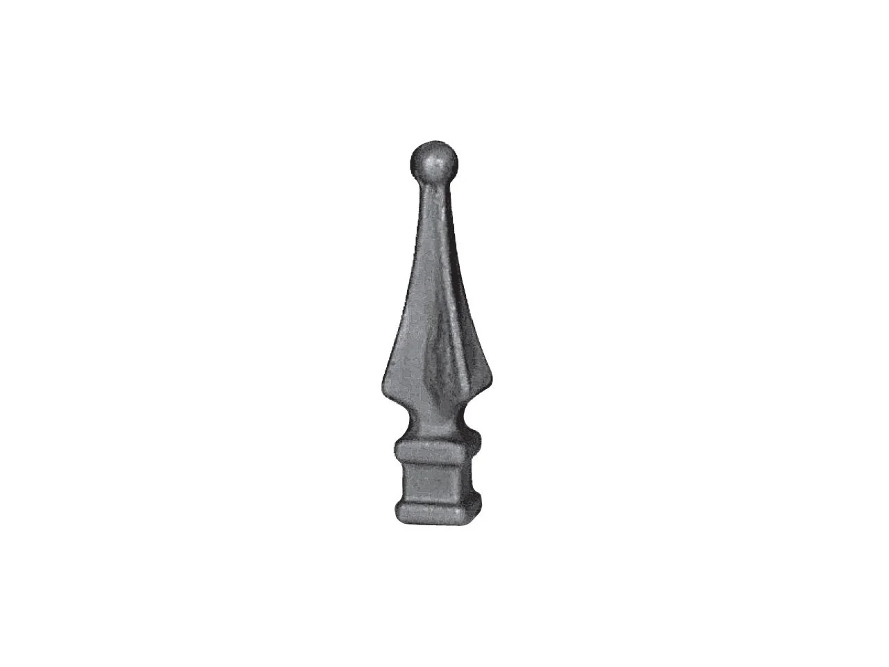 Wyrób kuty: Stalowy grot kuty szpic do ogrodzeń i balustrad 160 mm 32x32 mm